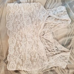 White lace crop top